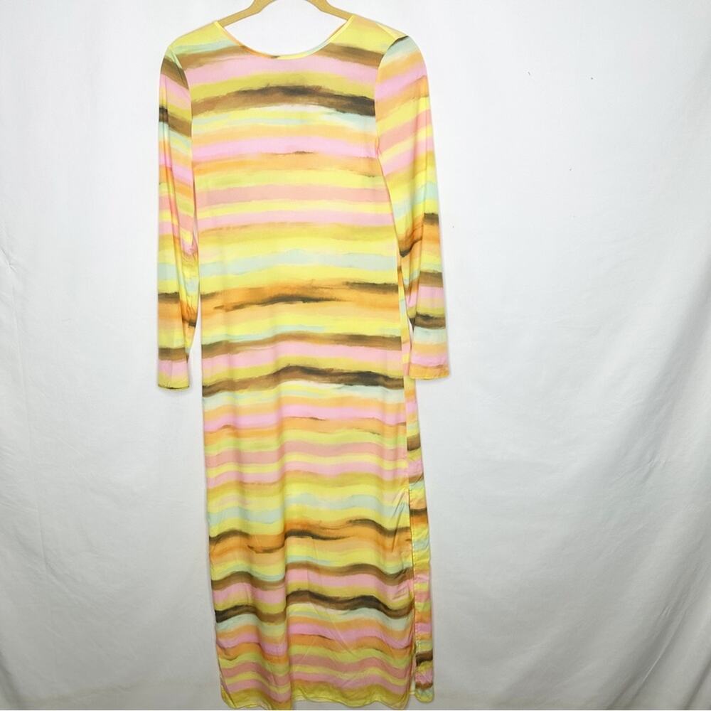 PLUSH Watercolor Sunset Maxi Dress NWT in Small